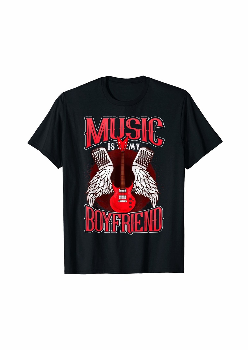 Music Is My Boyfriend Electric Guitar T-Shirt