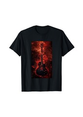 Electric Red Flames Guitar Fire Music Rock Flames Musician T-Shirt