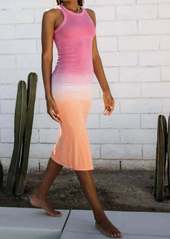 Electric Rocky Dress-Sunset In Tiger Lily/pink
