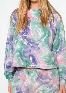 Electric Rylan Sweatshirt In Marble Lavender/jade