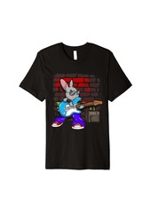 Electric Street Busking Guitar Player Jump & Jive Bunny Hop Musician Premium T-Shirt