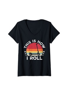 This Is How I Roll Electric Scooter for Scooter Enthusiasts V-Neck T-Shirt