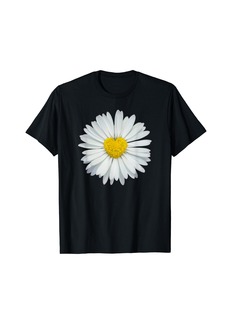 Electric White and Yellow Heart Daisy T-Shirt Flower Rave Tee