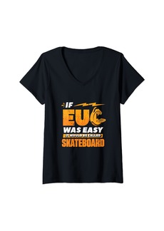 Womens Electric Unicycle Monowheel EUC Unicycling EUC Pun V-Neck T-Shirt