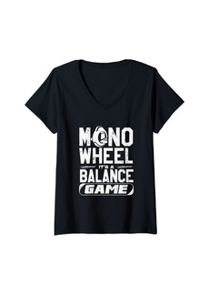 Womens Electric Unicycle Monowheel EUC Unicycling Monowheel Balance V-Neck T-Shirt