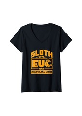 Womens Electric Unicycle Monowheel EUC Unicycling Sloth EUC Team V-Neck T-Shirt