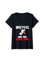 Womens Monmowheel Electric Unicycle EUC V-Neck T-Shirt