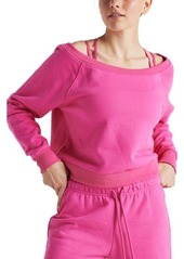 Electric Women'S Off Shoulder Sweatshirt - Pink yarrow