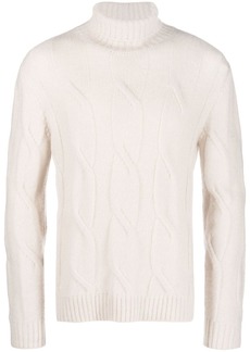 Eleventy cable-knit cashmere-silk blend jumper
