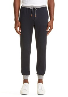 Eleventy Giza Cotton Blend Track Joggers in Navy at Nordstrom