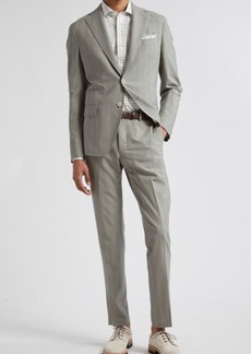 Eleventy Pinstripe Stretch Wool Blend Suit