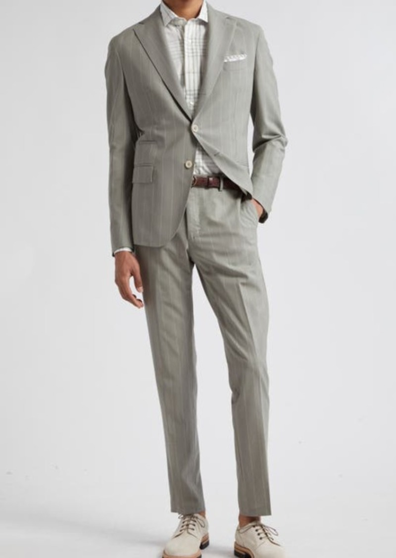 Eleventy Pinstripe Stretch Wool Blend Suit