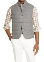 Eleventy Quilted Wool & Loro Piana Rain System® Reversible Vest