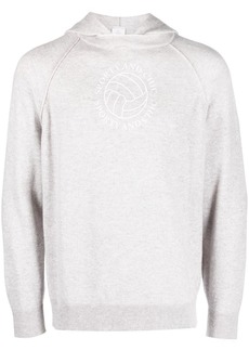Eleventy logo-print cashmere hoodie