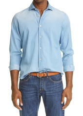 Men's Eleventy Men's Chambray Button-Up Shirt