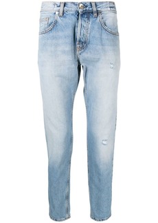 Eleventy stonewashed tapered-leg jeans