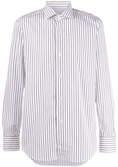 Eleventy striped cutaway-collar shirt