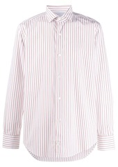 Eleventy striped spread-collar shirt