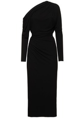 Elie Saab Draped Jersey Midi Dress