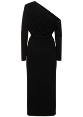 Elie Saab Draped Jersey Midi Dress