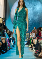 Elie Saab - Beaded Asymmetric Maxi Dress - Turquoise - FR 36 - Moda Operandi