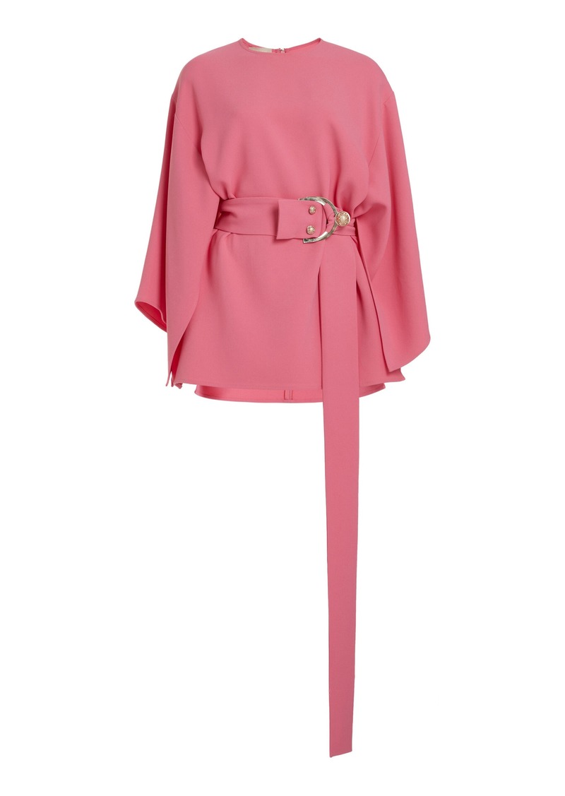 Elie Saab - Belted Cady Top - Pink - FR 38 - Moda Operandi