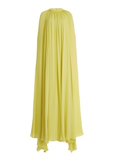 Elie Saab - Draped Silk Maxi Dress - Yellow - FR 36 - Moda Operandi