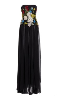 Elie Saab - Embroidered and Sequined Tulle Gown - Floral - FR 38 - Moda Operandi