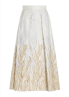 Elie Saab - Embroidered Cotton Skirt - White - FR 42 - Moda Operandi