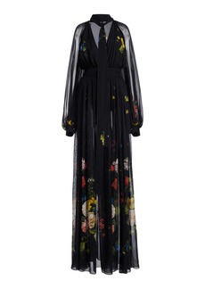 Elie Saab - Floral-Printed Silk Maxi Dress - Floral - FR 36 - Moda Operandi