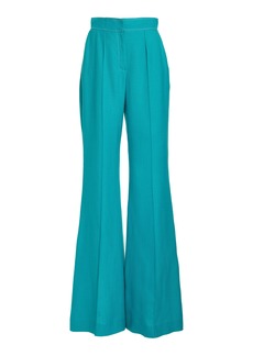 Elie Saab - Gabardine Wide-Leg Pants - Turquoise - FR 36 - Moda Operandi
