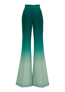 Elie Saab - High-Waisted Cady Flare Pants - Green - FR 40 - Moda Operandi