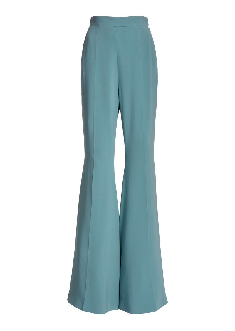 Elie Saab - Pleated Wide Leg Pants - Blue - FR 44 - Moda Operandi