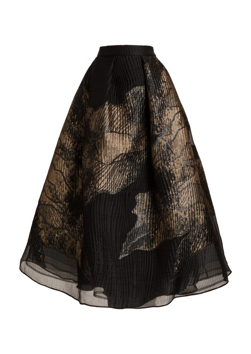 Elie Saab - Reflective A-line Maxi Skirt - Black - FR 38 - Moda Operandi