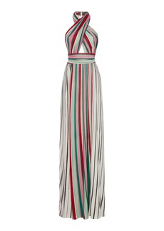 Elie Saab - Striped Jersey Maxi Dress - Multi - FR 34 - Moda Operandi