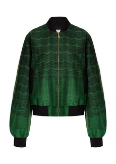 Elie Saab - Two-Tone Cropped Jacket - Green - S - Moda Operandi