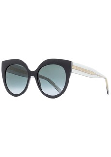 Elie Saab Women's Cat Eye Sunglasses ES081/S 8079O Black/Transparent Gray 55mm