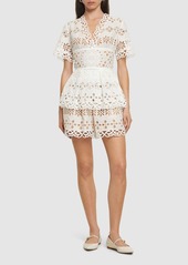 Elie Saab Embroidered Cotton Blend Top