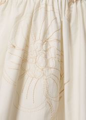 Elie Saab Embroidered Degradé Poplin Long Dress