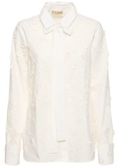 Elie Saab Embroidered Poplin Shirt W/ Flowers