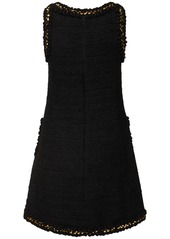 Elie Saab Embroidered Tweed Short Dress