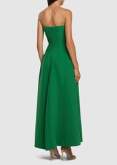 Elie Saab Pleated Cady Midi Dress