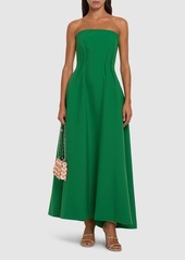 Elie Saab Pleated Cady Midi Dress