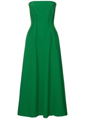 Elie Saab Pleated Cady Midi Dress