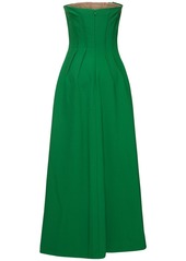 Elie Saab Pleated Cady Midi Dress