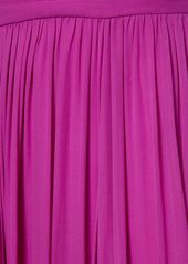 Elie Saab Pleated Silk Long Halter Dress