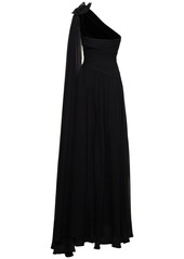 Elie Saab Silk Chiffon Long Dress