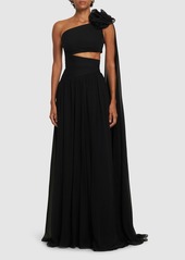 Elie Saab Silk Chiffon Long Dress