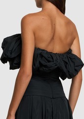 Elie Saab Taffeta Off-shoulder Puff Sleeve Top