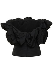 Elie Saab Taffeta Off-shoulder Puff Sleeve Top